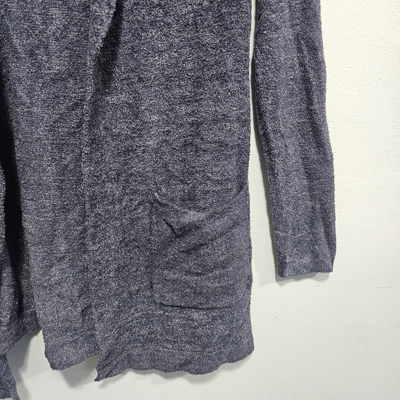 Barefoot Dreams CozyChic Lite Resort Cardigan in Heathered‎ Indigo Pacific Blue - Picture 3 of 8